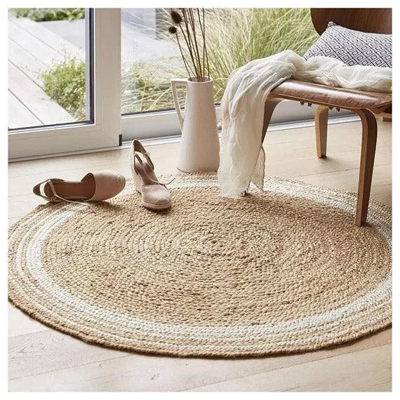 AR ANTIQUE RUGS Handmade Jute Rug For Living Room, Jute Round Floor Mat, Rugs for Living Room, Jute Centre Table Carpet