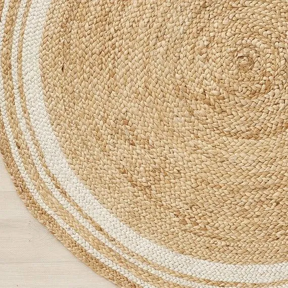 AR ANTIQUE RUGS Handmade Jute Rug For Living Room, Jute Round Floor Mat, Rugs for Living Room, Jute Centre Table Carpet