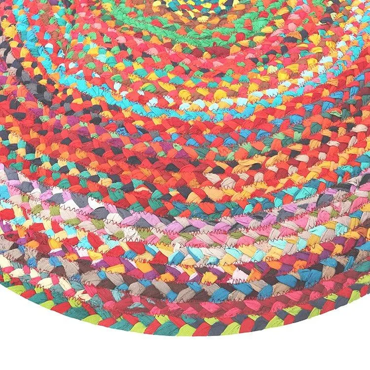 Ar Antique Rugs Handwoven Cotton Rug for Living Room, Jute Round Floor Mat, Rugs for Living Room, Jute Centre Table Carpet-4 x 4 FT