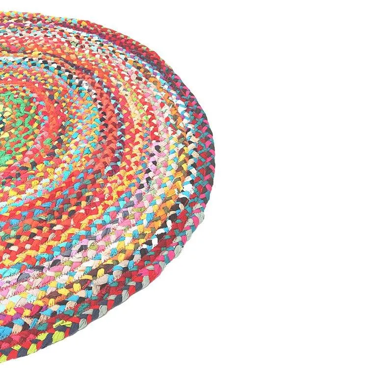 Ar Antique Rugs Handwoven Cotton Rug for Living Room, Jute Round Floor Mat, Rugs for Living Room, Jute Centre Table Carpet-4 x 4 FT
