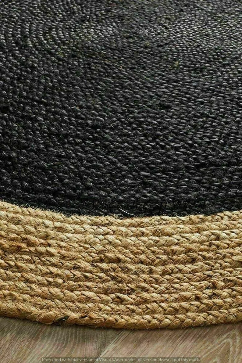 Ar Antique Rugs Handwoven Jute  Rug for Living Room, Jute Round Floor Mat, Rugs for Living Room, Jute Centre Table Carpet