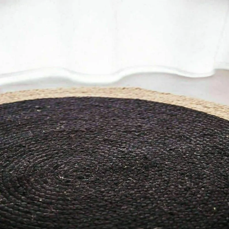 Ar Antique Rugs Handwoven Jute  Rug for Living Room, Jute Round Floor Mat, Rugs for Living Room, Jute Centre Table Carpet