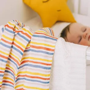 Beach Born Salcombe Ltd - Rainbow Stripe Muslin Blanket