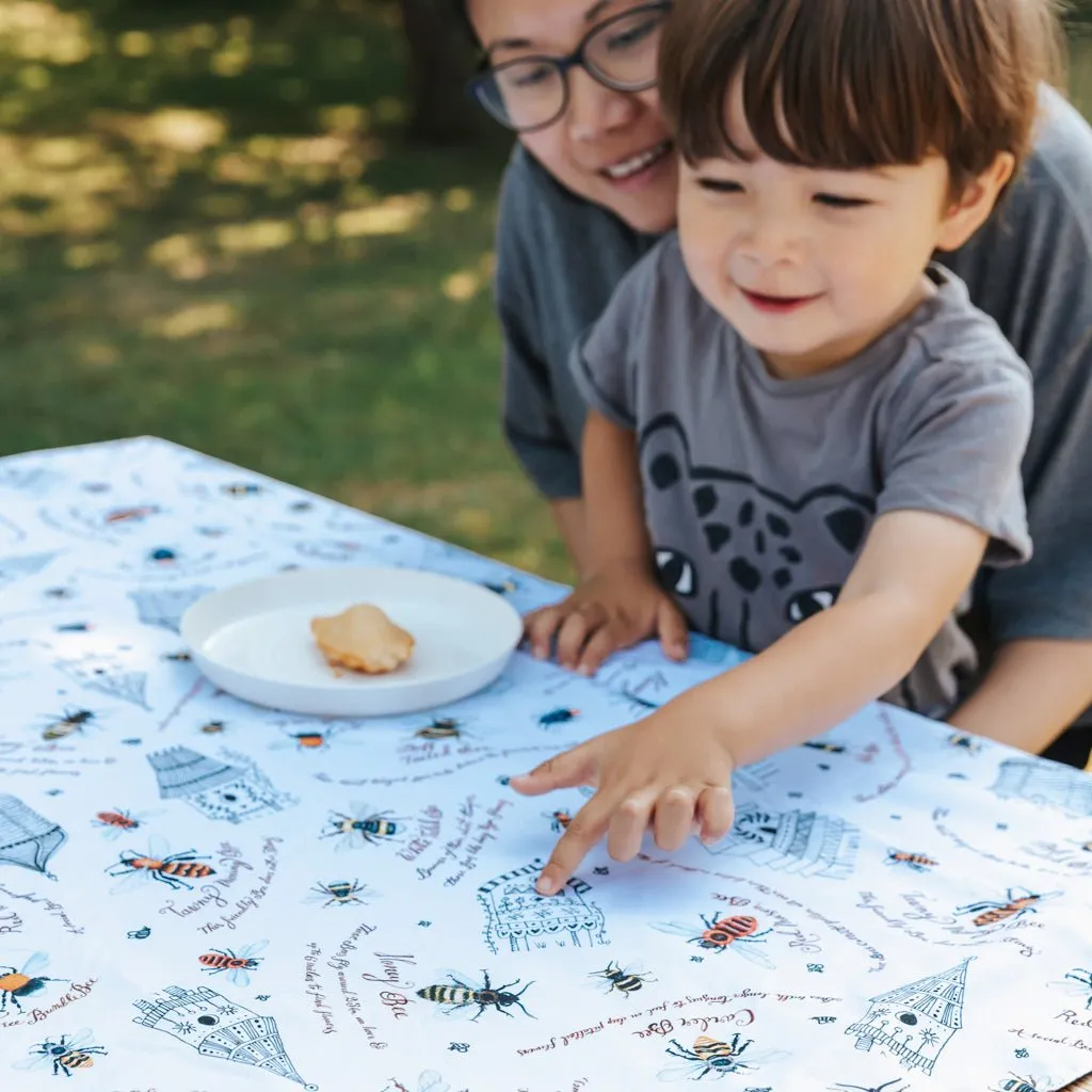 Bee Print Waterproof Picnic Blanket, Recycled Material, Family Size