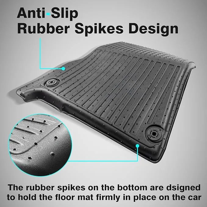 BestEvMod Compatible with Rivian R1S All Weather Cargo Liners Frunk Mat&Floor Mats&Trunk Mat Set Anti-Slip 3D Pattern TPE Waterproof Non-Slip 2022-2024 Accessories (R1S-Frunk Mat Floor Mat Trunk Mat)