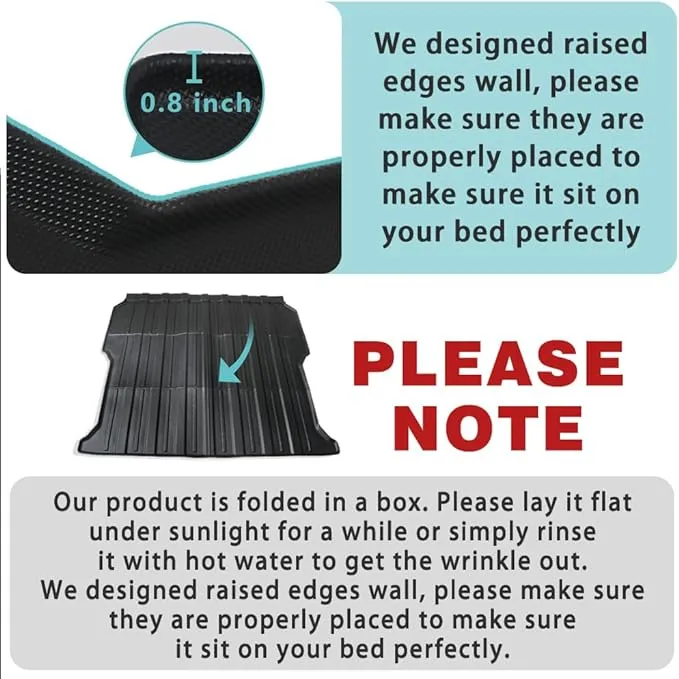 BestEvMod for Rivian R1T Truck Bed Mat Liner Foldable Accessories Pickup Heavyweight Bed Mat All-Weather Protection Compatible with Rivian R1T 2022 2023 2024 Accessories