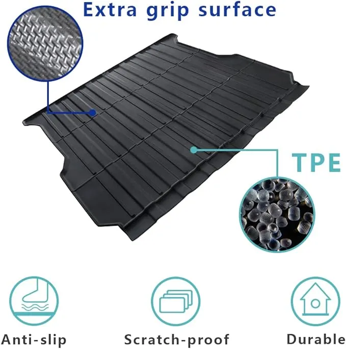BestEvMod for Rivian R1T Truck Bed Mat Liner Foldable Accessories Pickup Heavyweight Bed Mat All-Weather Protection Compatible with Rivian R1T 2022 2023 2024 Accessories