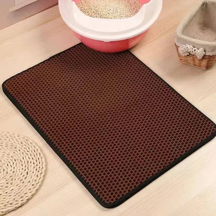 Cat Litter Mat With Double Layer Waterproof Pet Litter Box Mat Non-slip Sand Cat Pad Washable Bed Mat Clean Pad Products