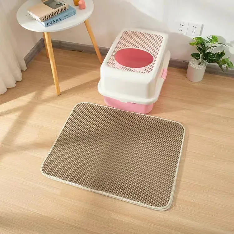 Cat Litter Mat With Double Layer Waterproof Pet Litter Box Mat Non-slip Sand Cat Pad Washable Bed Mat Clean Pad Products