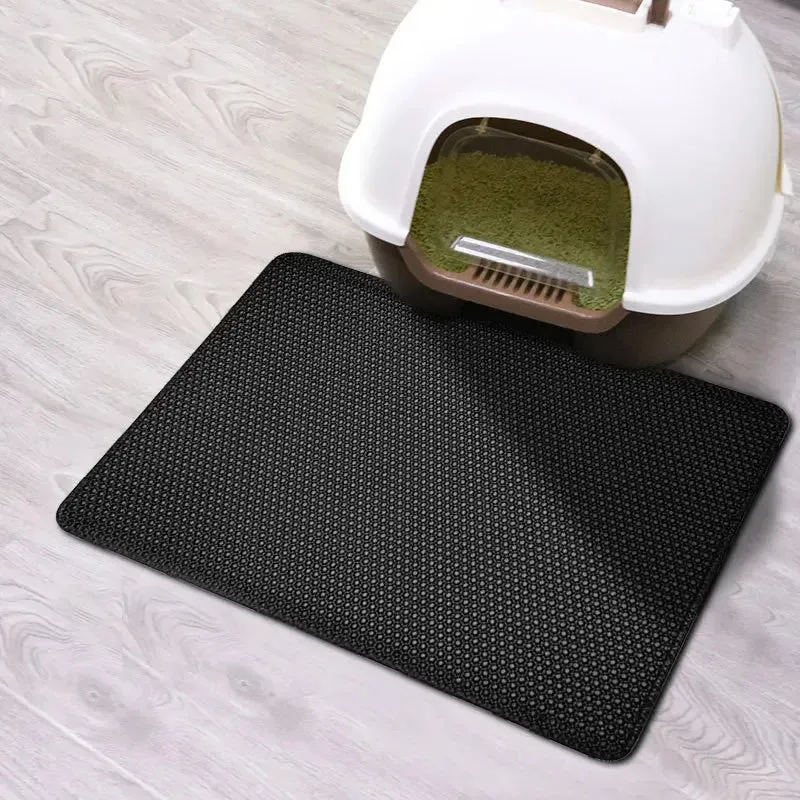 Cat Litter Mat With Double Layer Waterproof Pet Litter Box Mat Non-slip Sand Cat Pad Washable Bed Mat Clean Pad Products