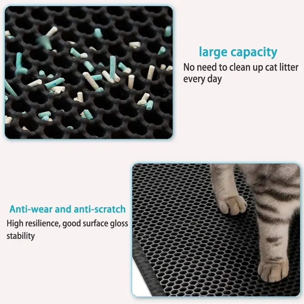 Cat Litter Mat With Double Layer Waterproof Pet Litter Box Mat Non-slip Sand Cat Pad Washable Bed Mat Clean Pad Products