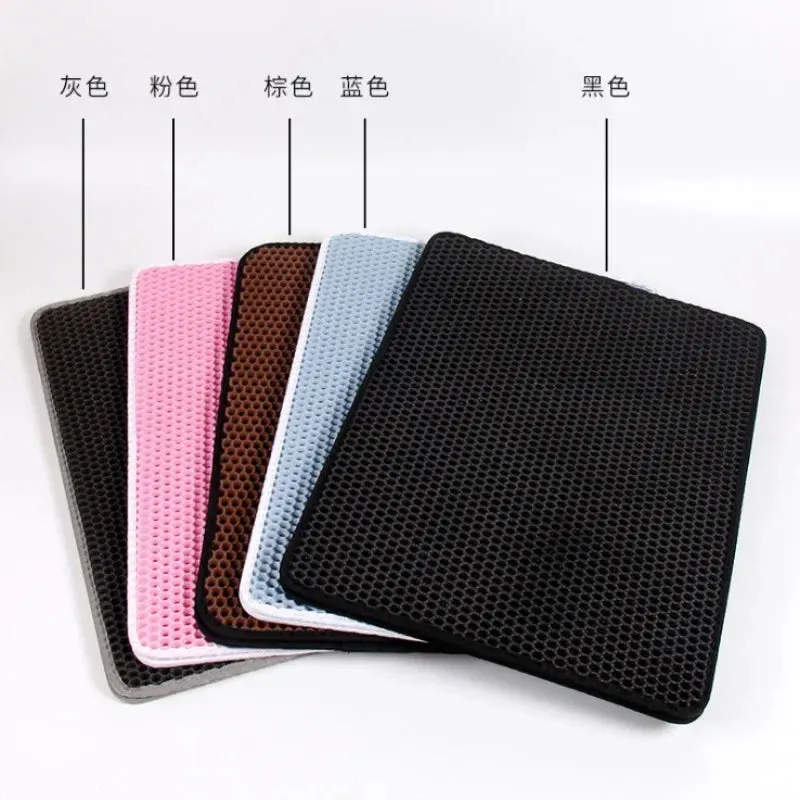 Cat Litter Mat With Double Layer Waterproof Pet Litter Box Mat Non-slip Sand Cat Pad Washable Bed Mat Clean Pad Products