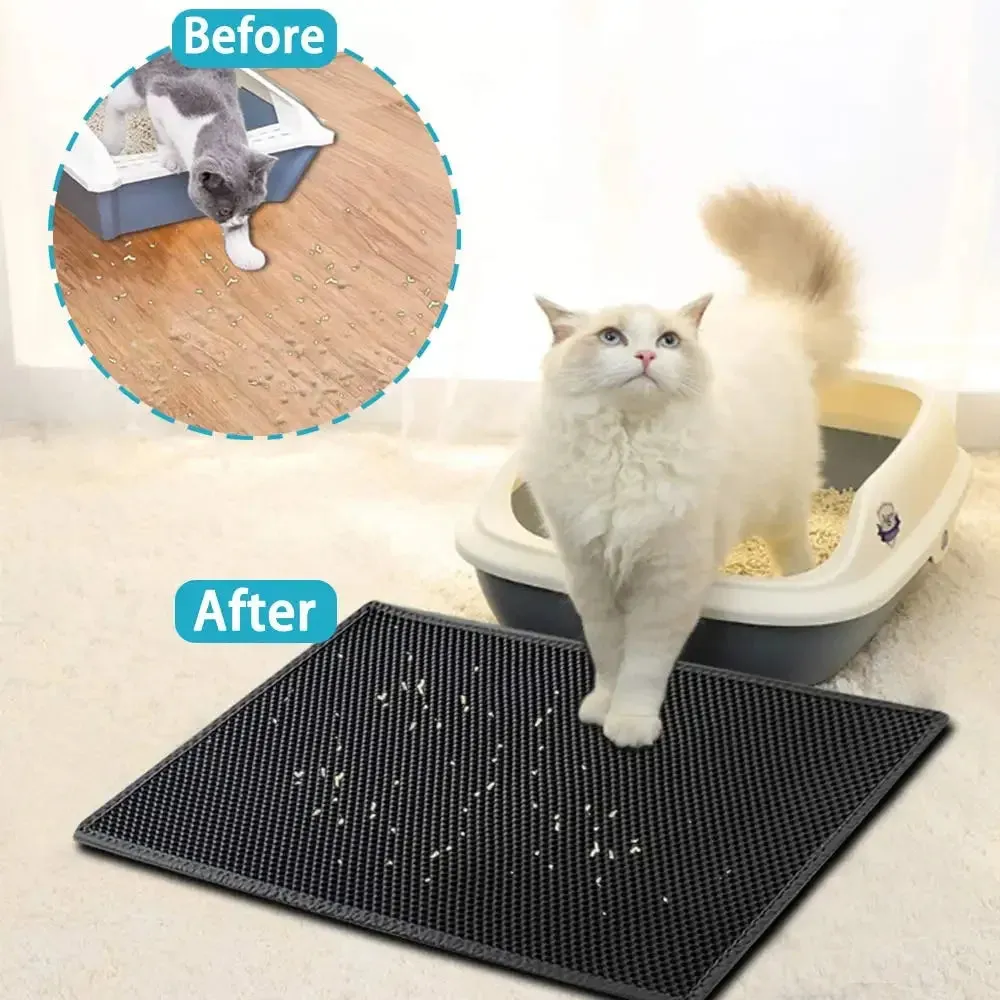 Cat Litter Mat With Double Layer Waterproof Pet Litter Box Mat Non-slip Sand Cat Pad Washable Bed Mat Clean Pad Products