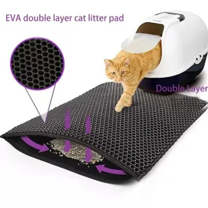 Cat Litter Mat With Double Layer Waterproof Pet Litter Box Mat Non-slip Sand Cat Pad Washable Bed Mat Clean Pad Products