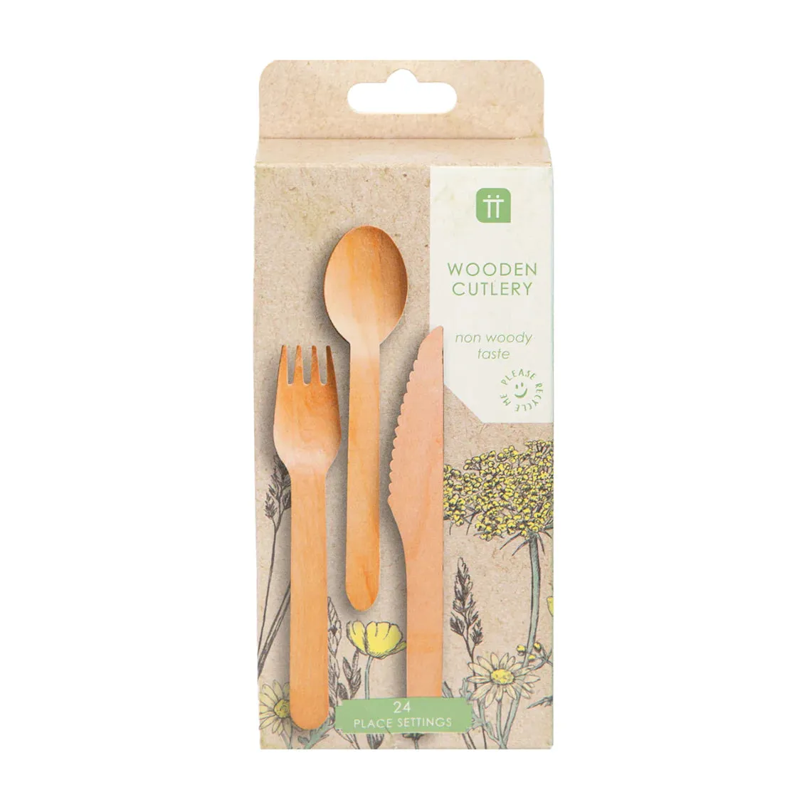 Eco Wooden Cutlery 24 Sets