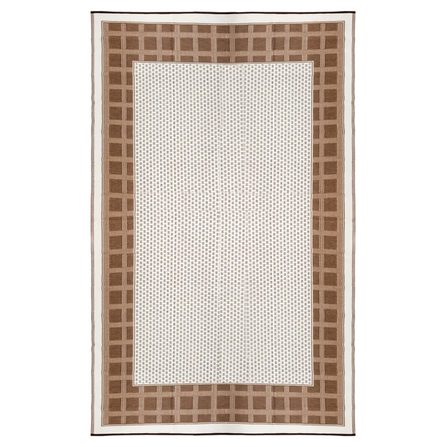 Europa Chestnut & Walnut Brown Geometric Outdoor Picnic Mat