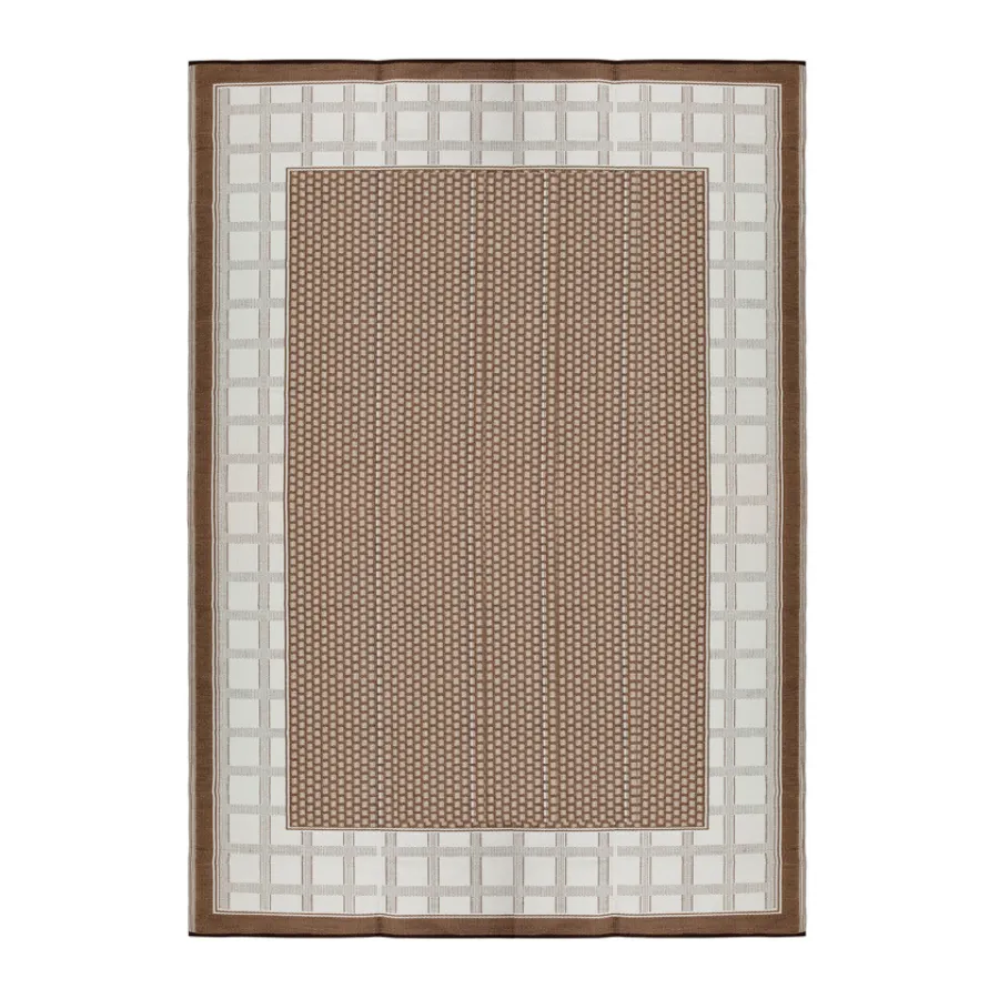 Europa Chestnut & Walnut Brown Geometric Outdoor Picnic Mat