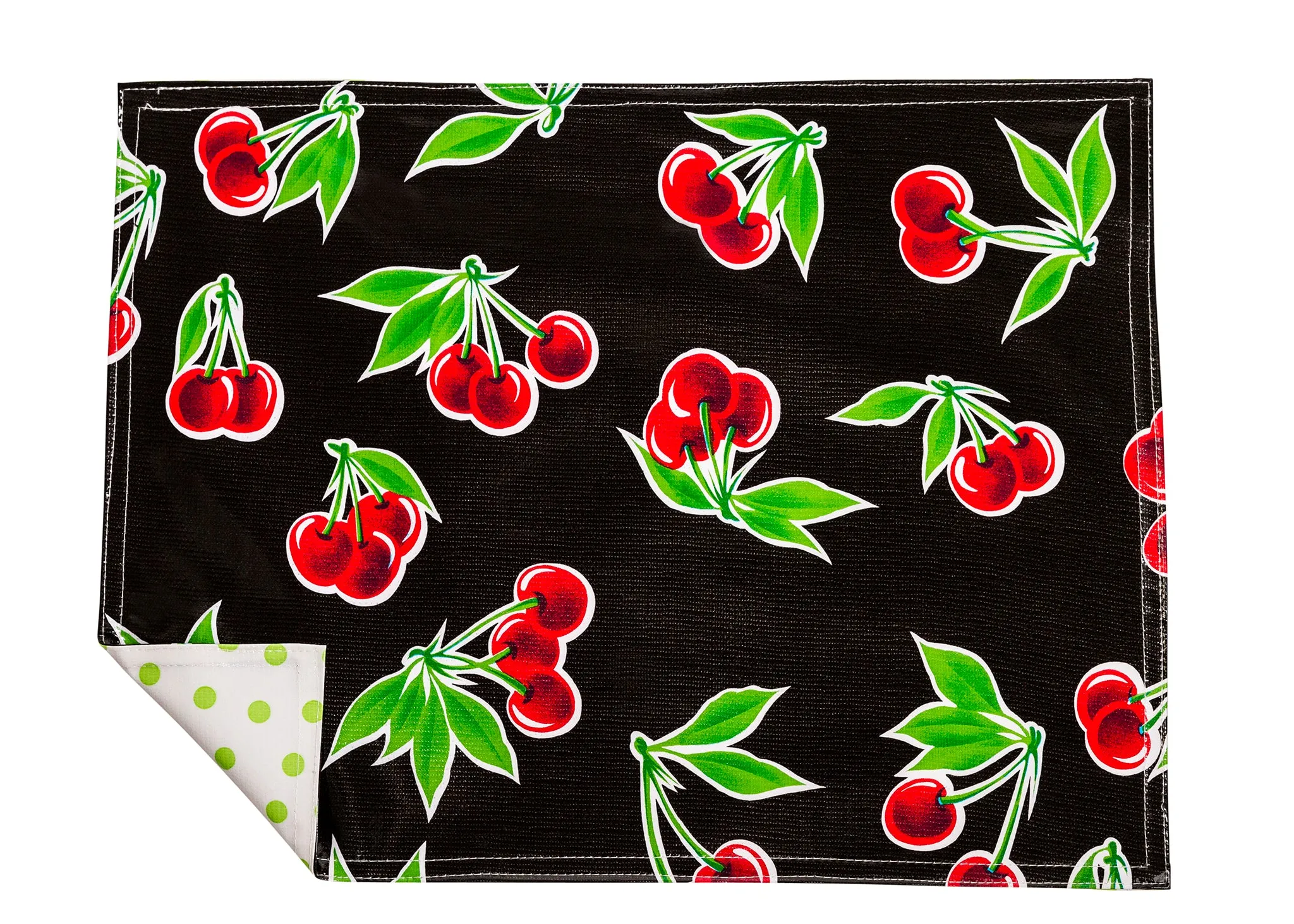 Freckled Sage Genuine Oilcloth Placemats in Black Cherry
