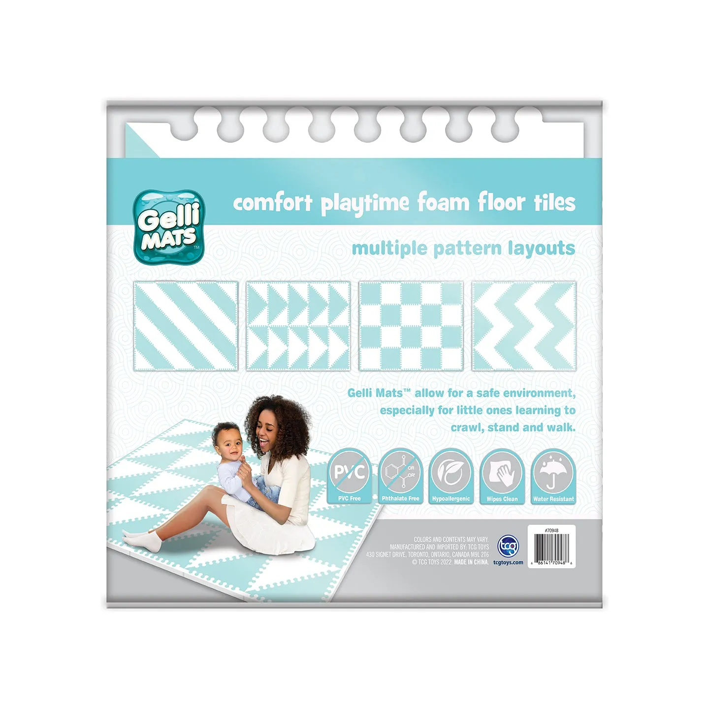 Gelli Mats | Neutral Blues Comfort Playtime Foam 72PC Gelli Mat