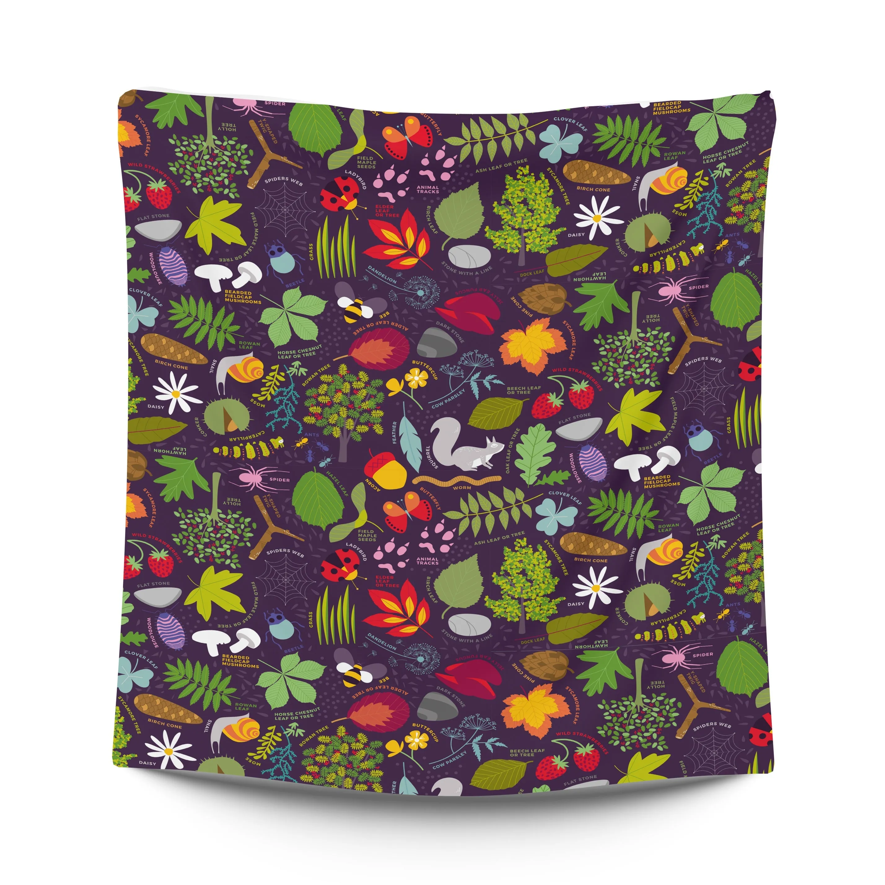 Nature Print, Waterproof Recycled Material Picnic Blanket, Family Size