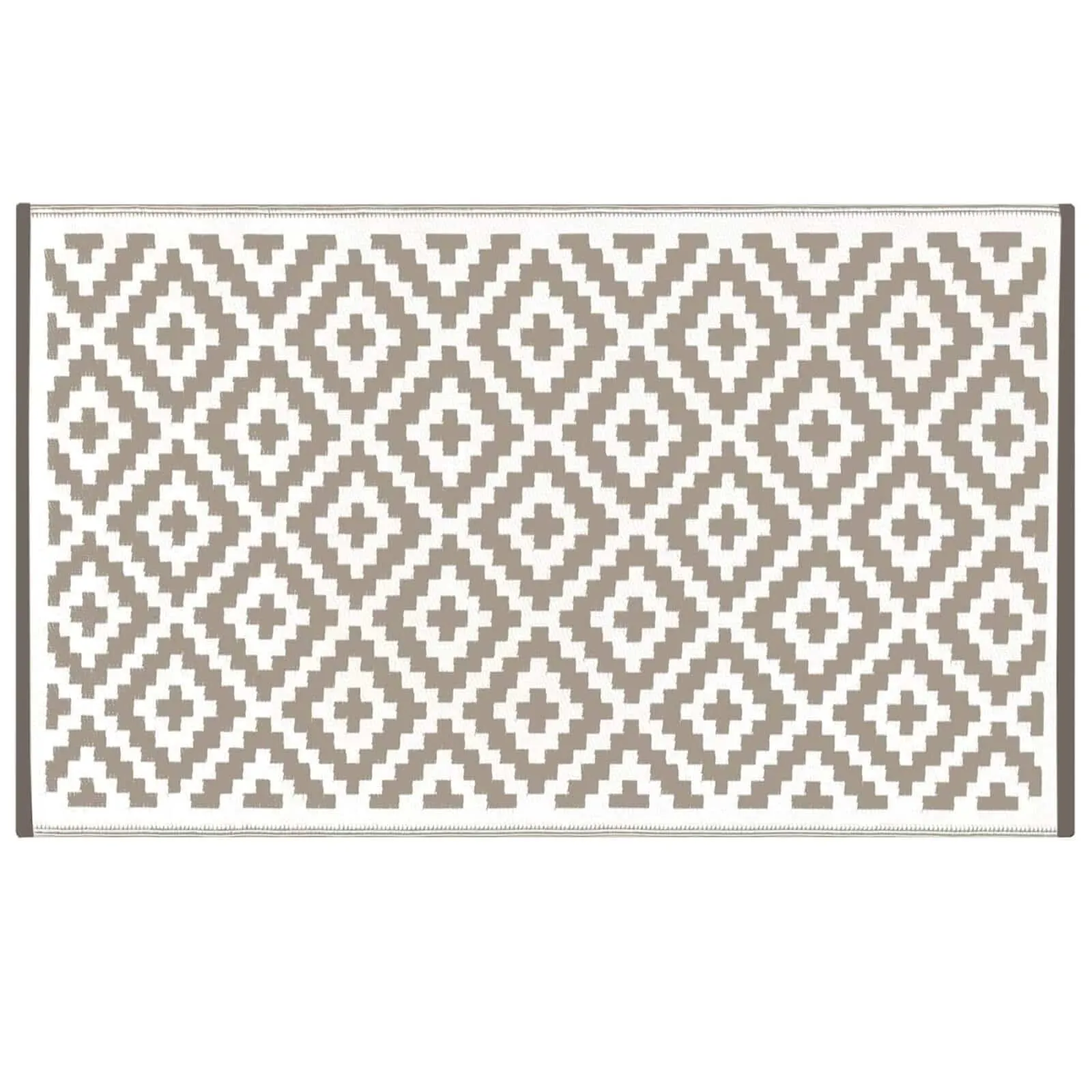 Outdoor Rug White Diamond Garden Mat Recycled Patio Balcony