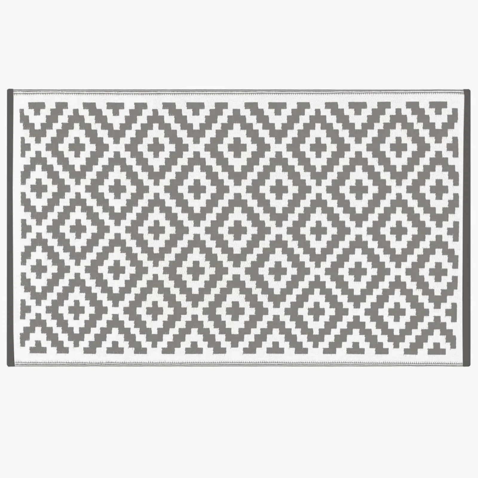 Outdoor Rug White Diamond Garden Mat Recycled Patio Balcony