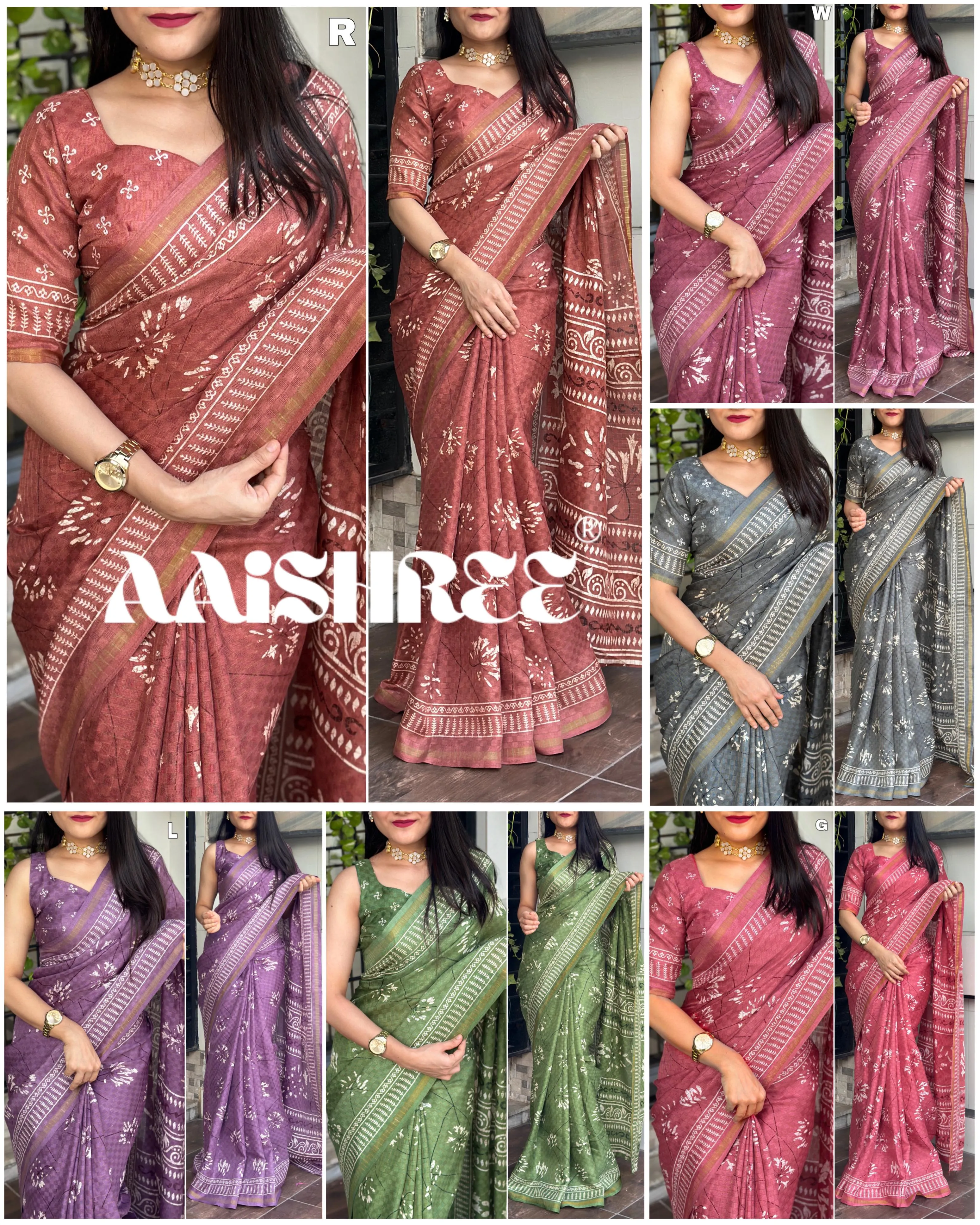 Party Wear Shivani Printed Cotton Jute Saree (699x6)