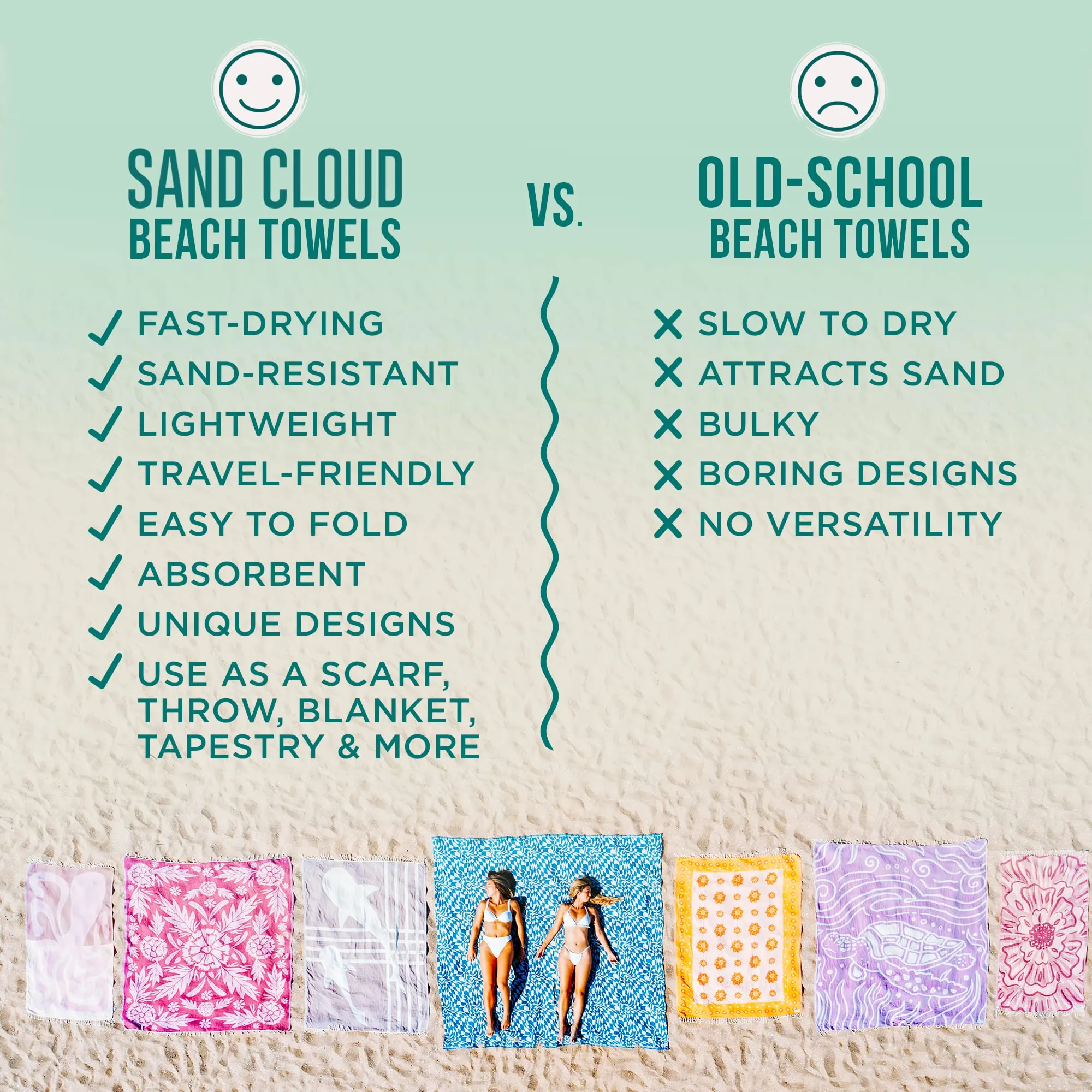 Sand Cloud Turkish Beach Towel - Sand Proof - 100% Certified Organic Turkish Towel - Quick Dry Towel for Beach, Picnic, Blanket or Bath Towel - As Seen on Shark Tank - Gocek (Burgundy)