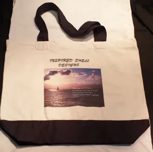 Tote Bag Beach Art Sailing Inspired Words